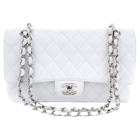 white and silver chanel bag|chanel bags silver hardware.